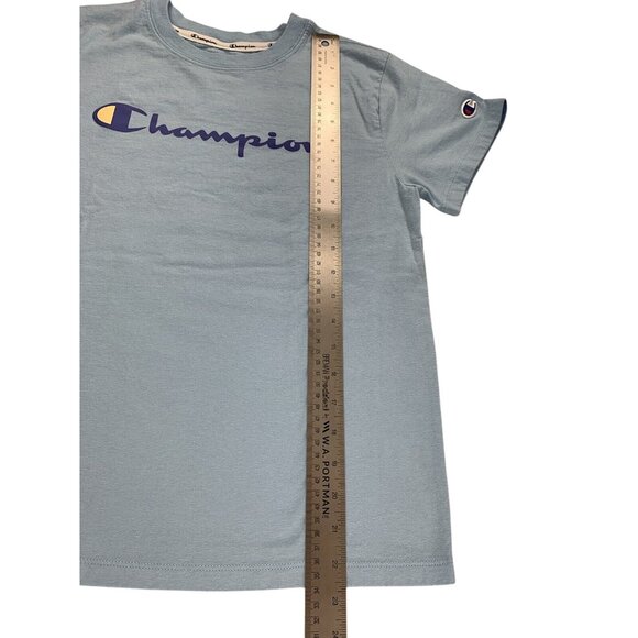 Champion Short Sleeve Blue Logo T-Shirt Womens Medium - Picture 7 of 11